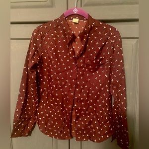 Blouse size medium. Burgundy brownish color.